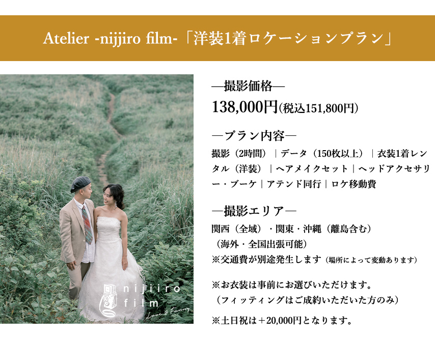 「洋装1着ロケーションプラン」